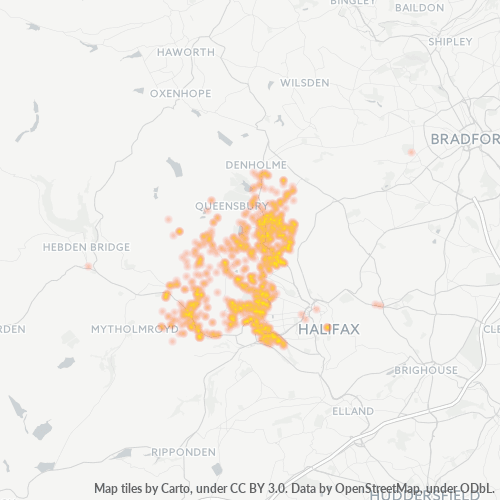 Dami ng Negosyo sa Postal Code HX2 - United Kingdom