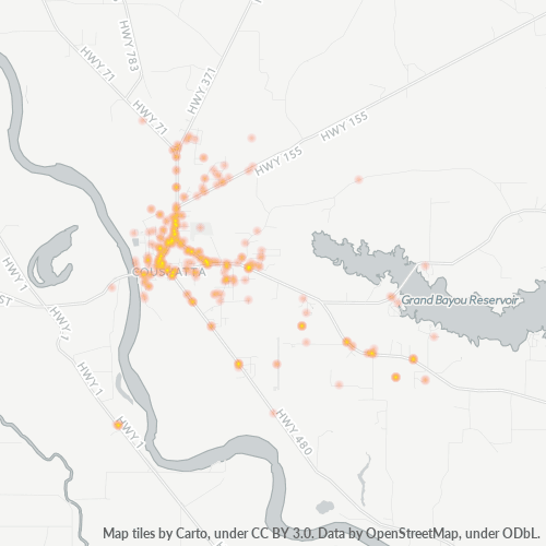 Verksamhetskoncentration i Postnummer 71019 - Coushatta, Louisiana