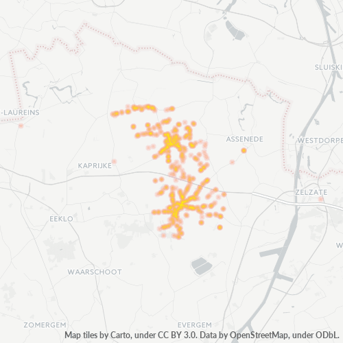 Bedrijfsconcentratie in Postcode 9968 - België