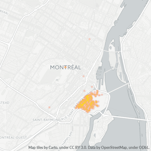 Bedrijfsconcentratie in Postcode H3K - Montreal (Canada)