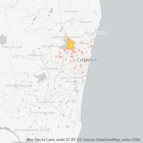 Bedrijfsconcentratie in Postcode 600066 - Padianallur, Tamil Nadu