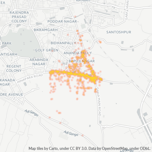 Bedrijfsconcentratie in Postcode 700092 - Calcutta, West-Bengalen