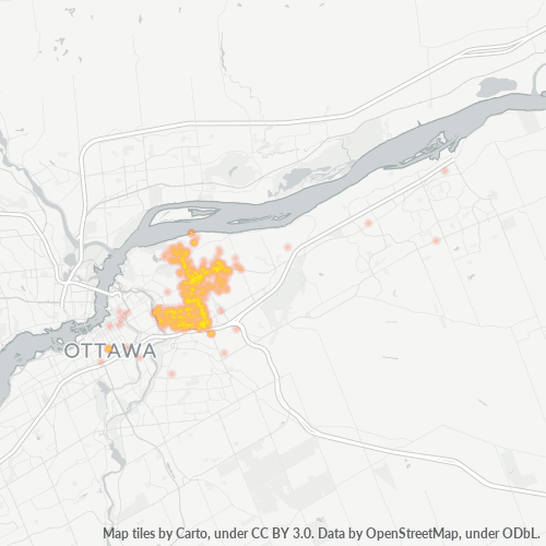 Verksamhetskoncentration i Postnummer K1K - Ottawa, Ontario