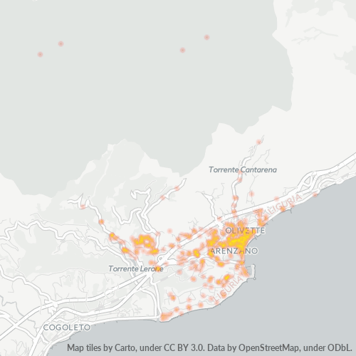 Bedrijfsconcentratie in Postcode 16011 - Italië