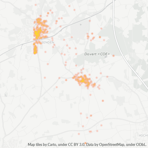 Business Concentration in Postal Code 48308 - Coesfeld, North Rhine-Westphalia