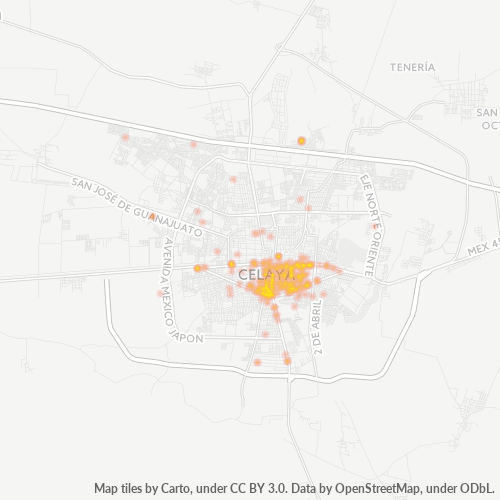 Verksamhetskoncentration i Postnummer 38070 - San Miguel Octopan, Guanajuato (delstat)