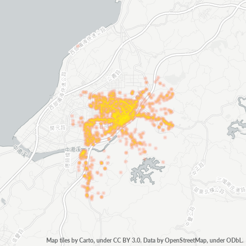 Bedrijfsconcentratie in Postcode 351 - Taiwan