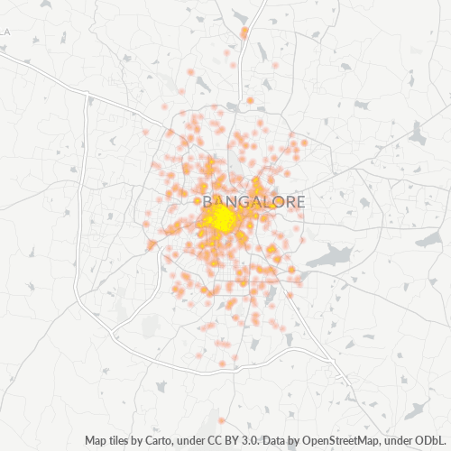 Bedrijfsconcentratie in Postcode 560002 - Bangalore, Karnataka