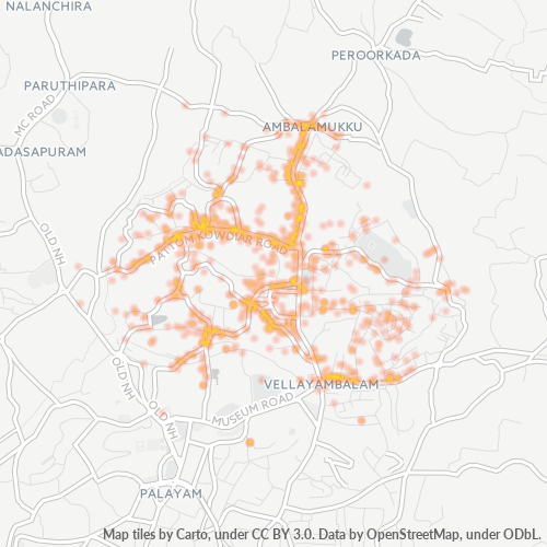 Dami ng Negosyo sa Postal Code 695003 - Kaudiar, State of Kerala