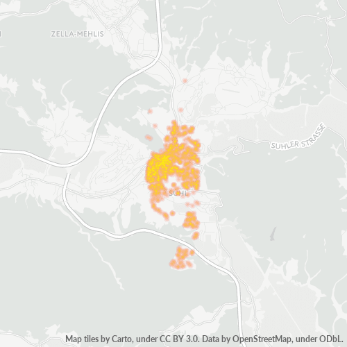 Business Concentration in Postal Code 98527 - Suhl, Thuringia