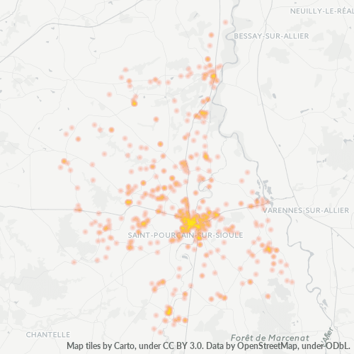 Dami ng Negosyo sa Postal Code 03500 - Cesset, Auvergne