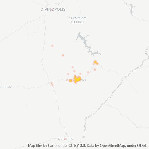 Bedrijfsconcentratie in Postcode 35530-000 - Cláudio, Minas Gerais