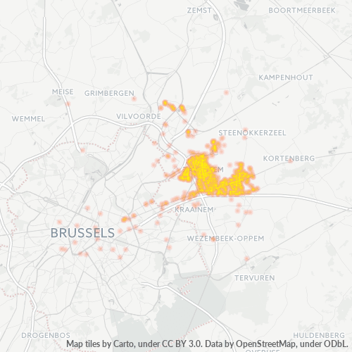Bedrijfsconcentratie in Postcode 1930 - België