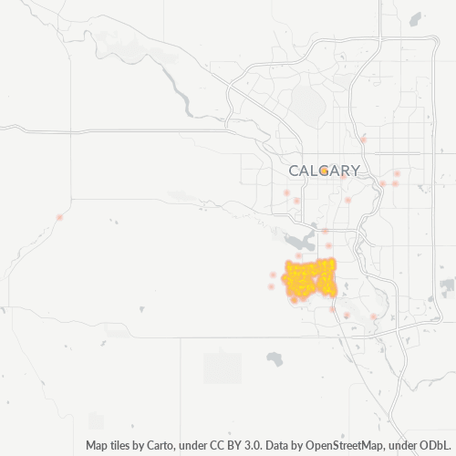 Verksamhetskoncentration i Postnummer T2W - Calgary, Alberta