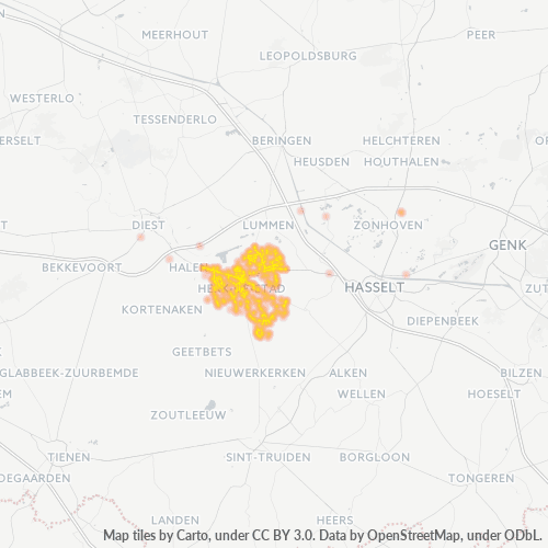 Bedrijfsconcentratie in Postcode 3540 - Schulen, Vlaanderen