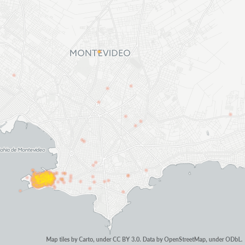 Verksamhetskoncentration i Postnummer 11000 - Montevideo (departement)