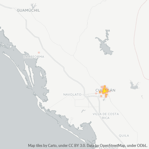 Verksamhetskoncentration i Postnummer 80220 - Culiacán, Sinaloa