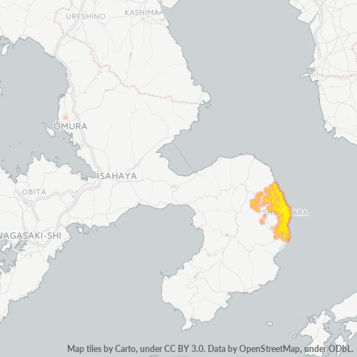 Bedrijfsconcentratie in Postcode 855 - Nagasaki (prefectuur)