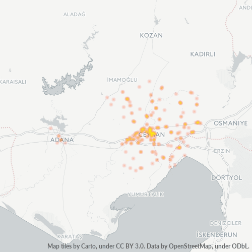 Dami ng Negosyo sa Postal Code 01920 - Büyük Burhaniye, Lalawigan ng Adana