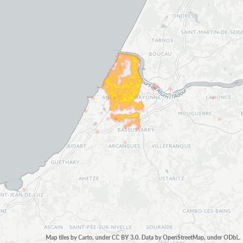 Dami ng Negosyo sa Postal Code 64600 - Anglet, Aquitania