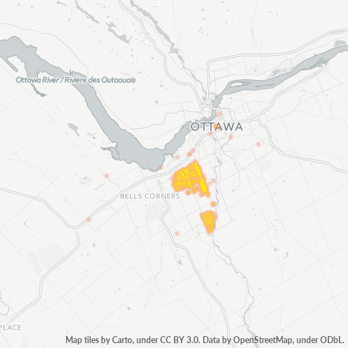 Verksamhetskoncentration i Postnummer K2G - Ontario