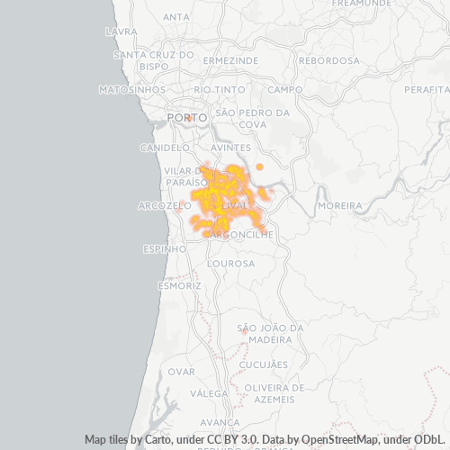 Bedrijfsconcentratie in Postcode 4415 - Portugal