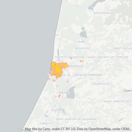 Dami ng Negosyo sa Postal Code 40130 - Capbreton, Aquitania