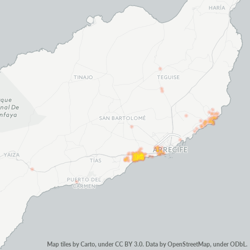 Besighheidskonsentrasie in Poskode 35509 - Spanje