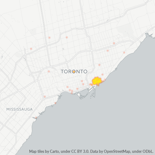 Bedrijfsconcentratie in Postcode M4L - Toronto, Ontario