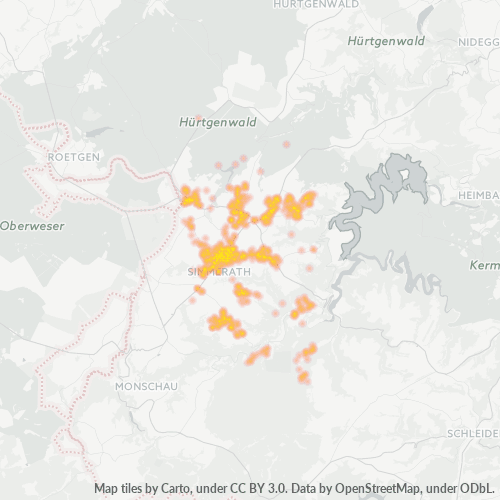 Business Concentration in Postal Code 52152 - Simmerath, North Rhine-Westphalia