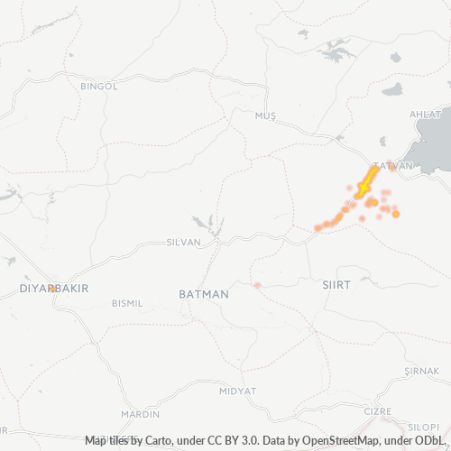 Business Concentration in Postal Code 13000 - Bitlis, Bitlis Province