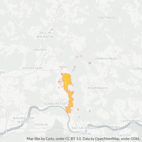 Konsentrasi Bisnis di Kode Pos 79664 - Wehr, Baden-Württemberg