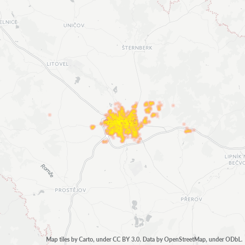 Bedrijfsconcentratie in Postcode 779 00 - Olomouc, Olomouc (regio)