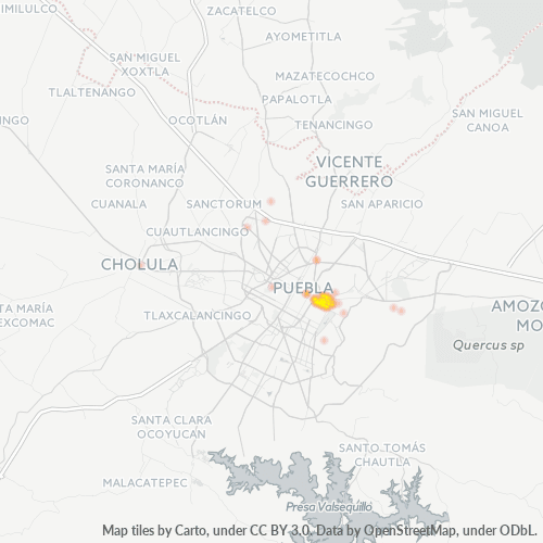 Verksamhetskoncentration i Postnummer 72377 - Puebla, Puebla (delstat)