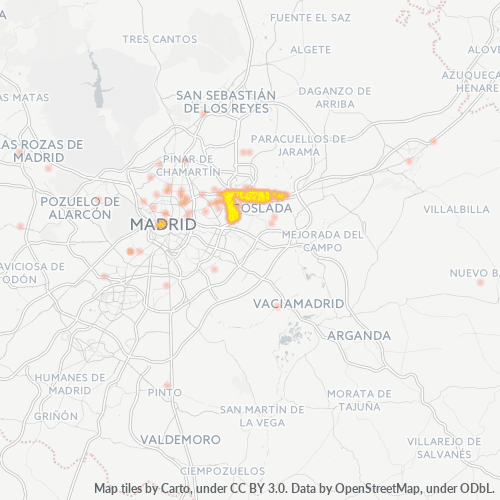 Dami ng Negosyo sa Postal Code 28022 - Madrid, Pamayanan ng Madrid