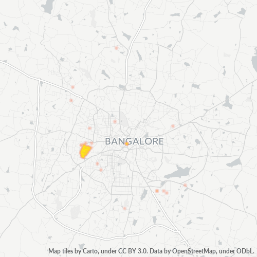 Bedrijfsconcentratie in Postcode 560104 - Bangalore, Karnataka
