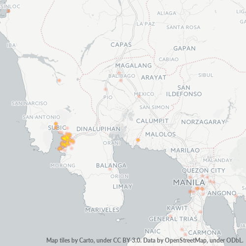 Business Concentration in Zip Code 2222 - Olongapo, Central Luzon