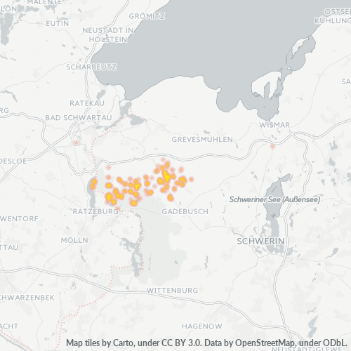 Bedrijfsconcentratie in Postcode 19217 - Dechow, Mecklenburg-Voor-Pommeren