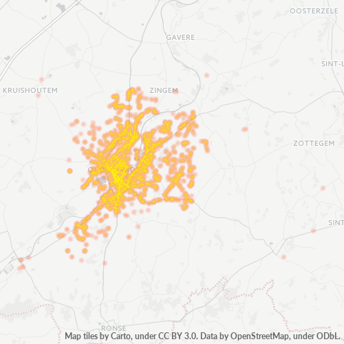 Bedrijfsconcentratie in Postcode 9700 - Oudenaarde, Vlaanderen