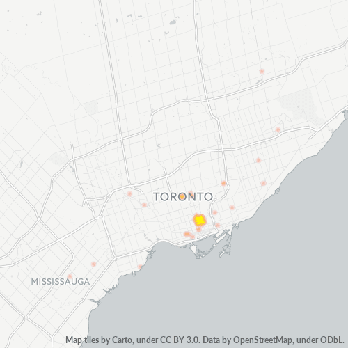Bedrijfsconcentratie in Postcode M4Y - Toronto, Ontario