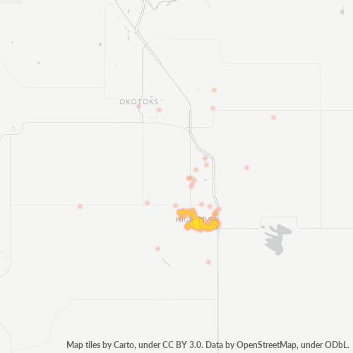 Bedrijfsconcentratie in Postcode T1V - High River, Alberta