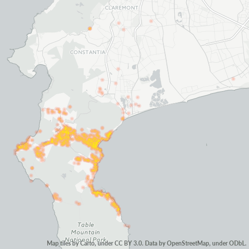 Bedrijfsconcentratie in Postcode 7975 - Kaapstad, West-Kaap