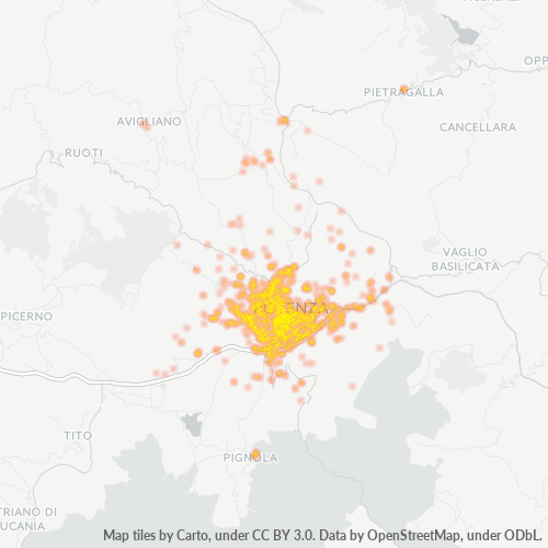 Concentració d'empreses a Codi Postal 85100 - Potenza, Basilicata