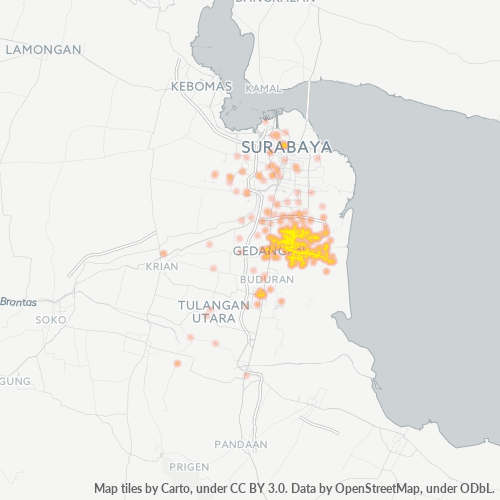 Business Concentration in Postal Code 61253 - Surabaya, East Java