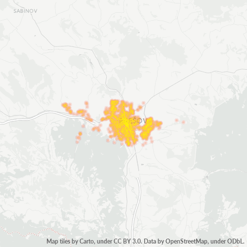 Business Concentration in Postal Code 080 01 - Prešov, Prešov Region