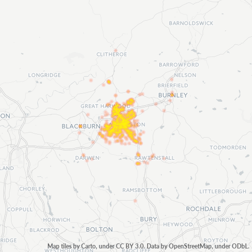 Dami ng Negosyo sa Postal Code BB5 - United Kingdom