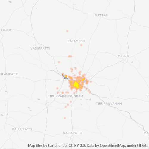 Dami ng Negosyo sa Postal Code 625001 - Madurai, State of Tamil Nādu