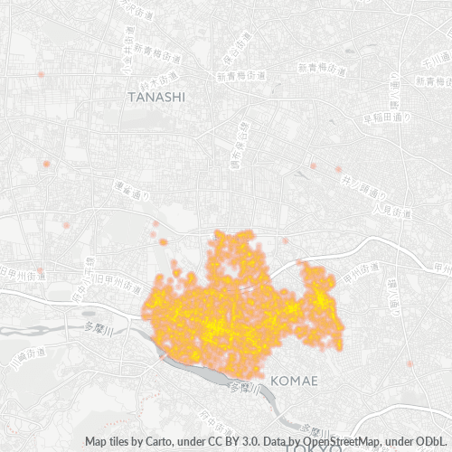 Bedrijfsconcentratie in Postcode 182 - Tokyo Prefecture