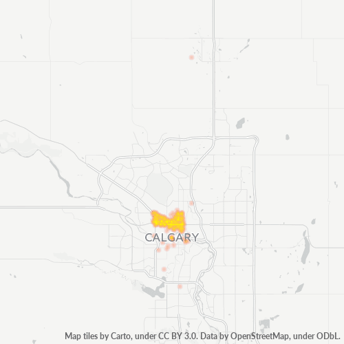 Verksamhetskoncentration i Postnummer T2M - Calgary, Alberta