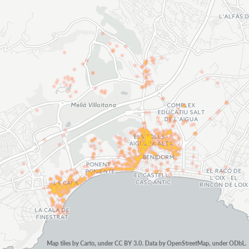 Dami ng Negosyo sa Postal Code 03502 - Benidorm, Pamayanang Balensyano
